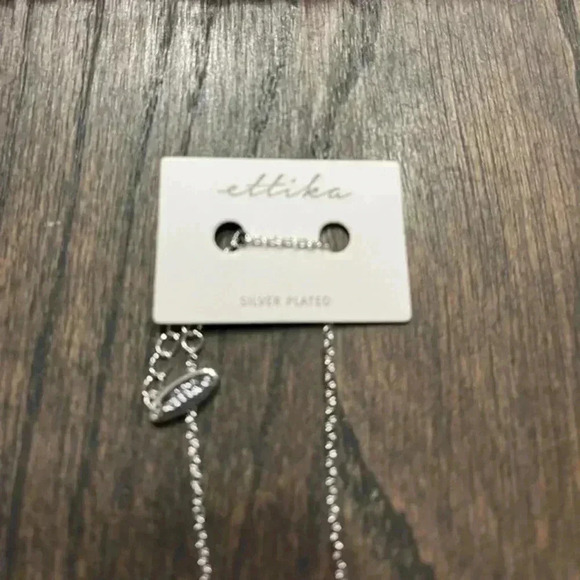 Ettika Silver-Plated Delicate Chain Bracelet with Heart Charm - Designer Jewelry - Picture 2 of 4